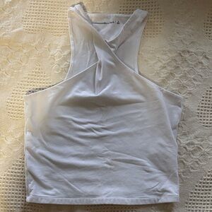 Abercrombie & Fitch White Cross-Back Tank Top